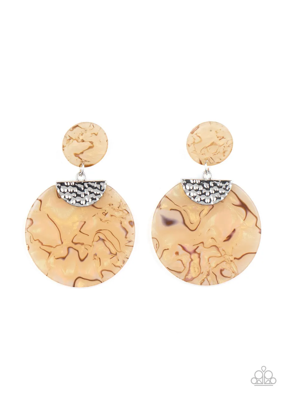 Really Retro-politan Yellow Paparazzi Earrings