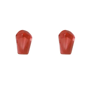 Red Resin & Silver-Plated Pomegranate Seed Stud Earrings