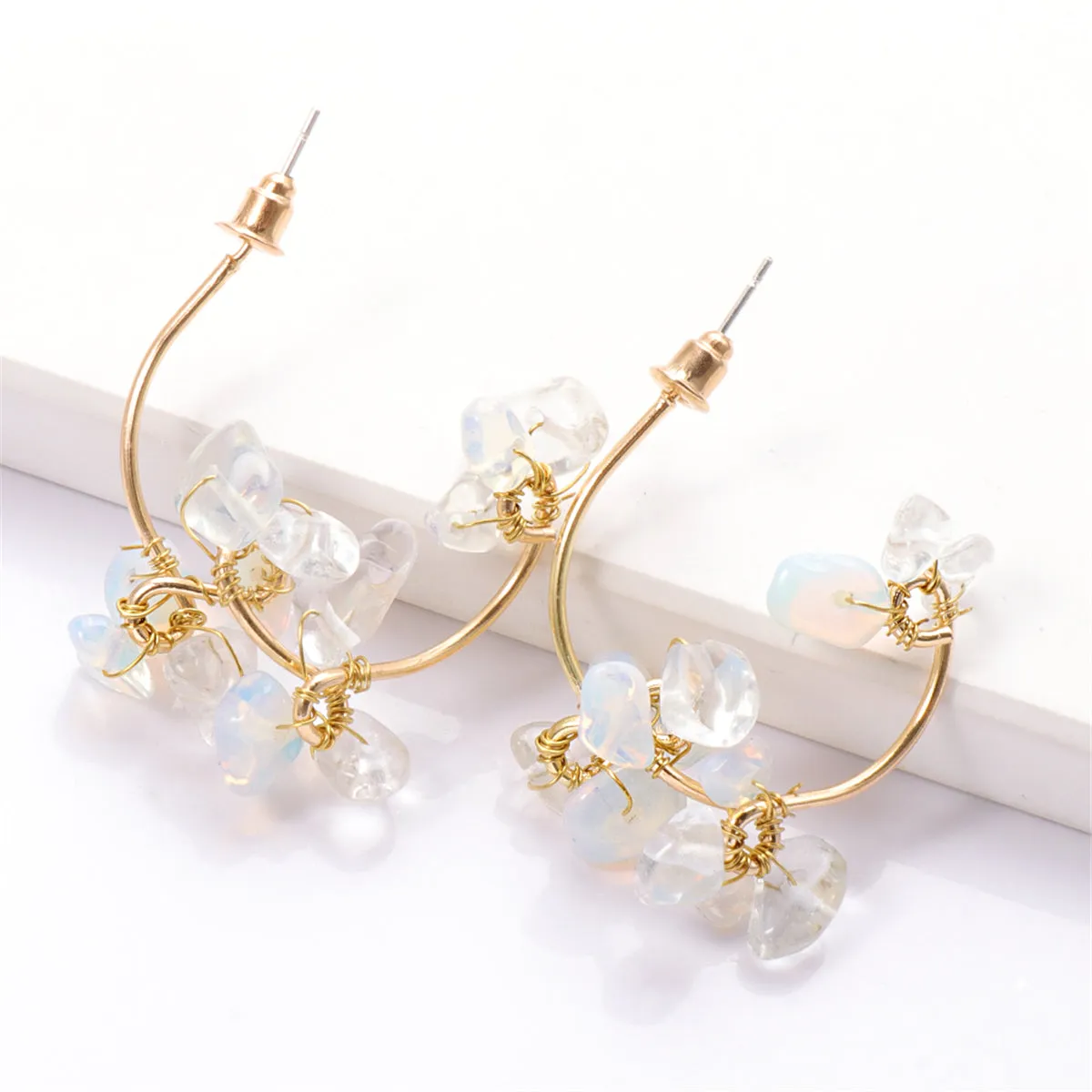 Resin & 18K Gold-Plated Flower Drop Earrings