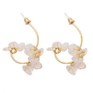 Resin & 18K Gold-Plated Flower Drop Earrings