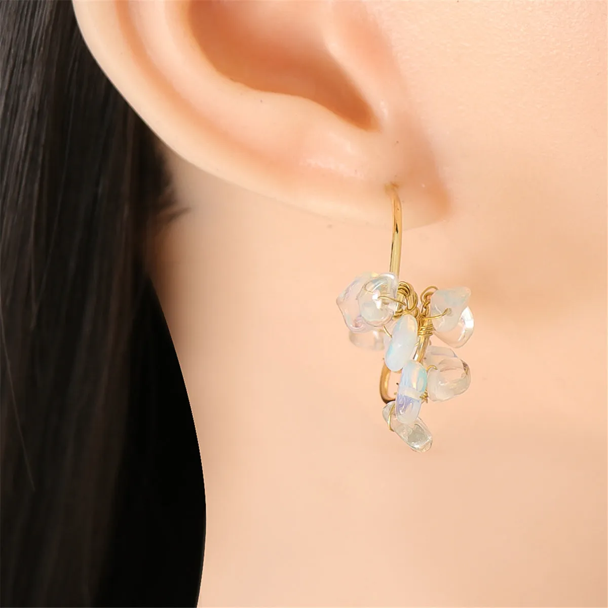 Resin & 18K Gold-Plated Flower Drop Earrings