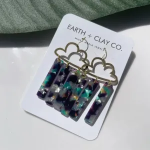 Resin & Brass Cloud Earrings