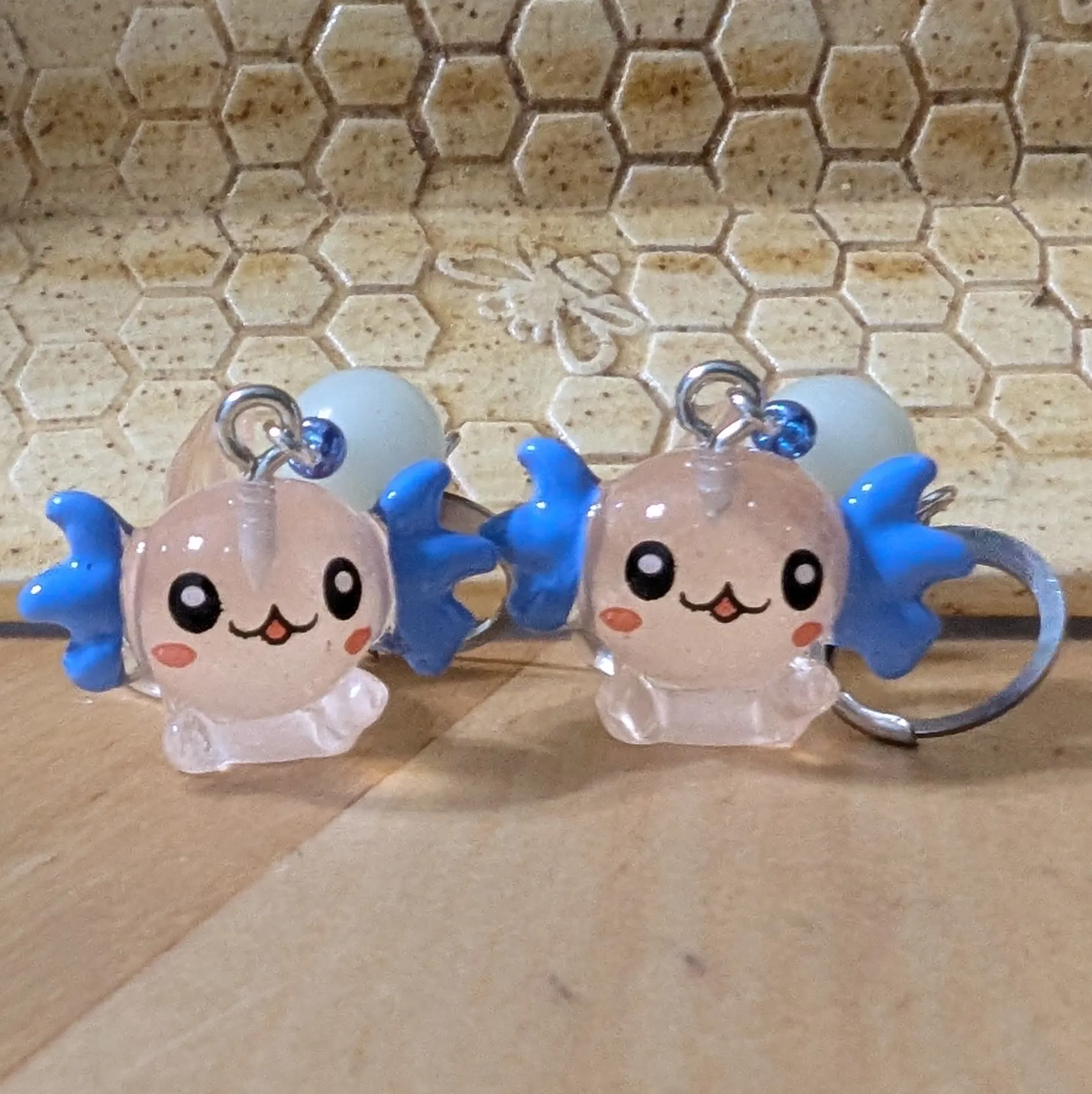 Resin Axolotl Earrings & Stitch Markers