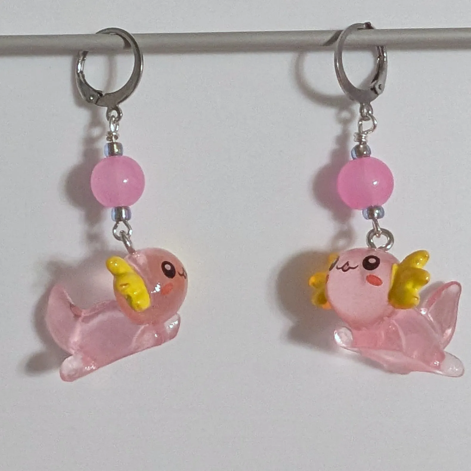 Resin Axolotl Earrings & Stitch Markers