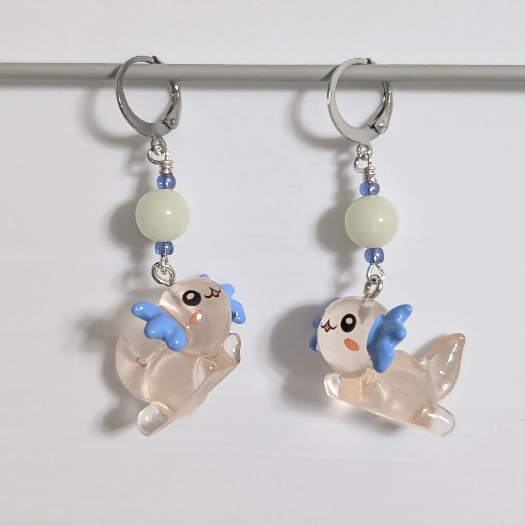 Resin Axolotl Earrings & Stitch Markers