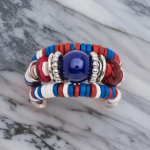 Resin Ball Accented Wooden Wrapped Bracelet