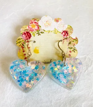 Resin Collection-Hearts in Pink/ Pink Heart Resin Earrings