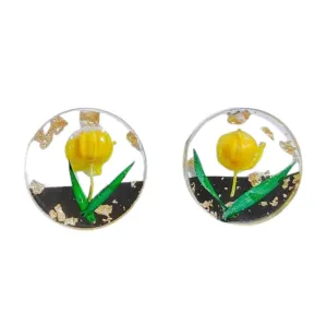 Resin Flower Stud Earrings