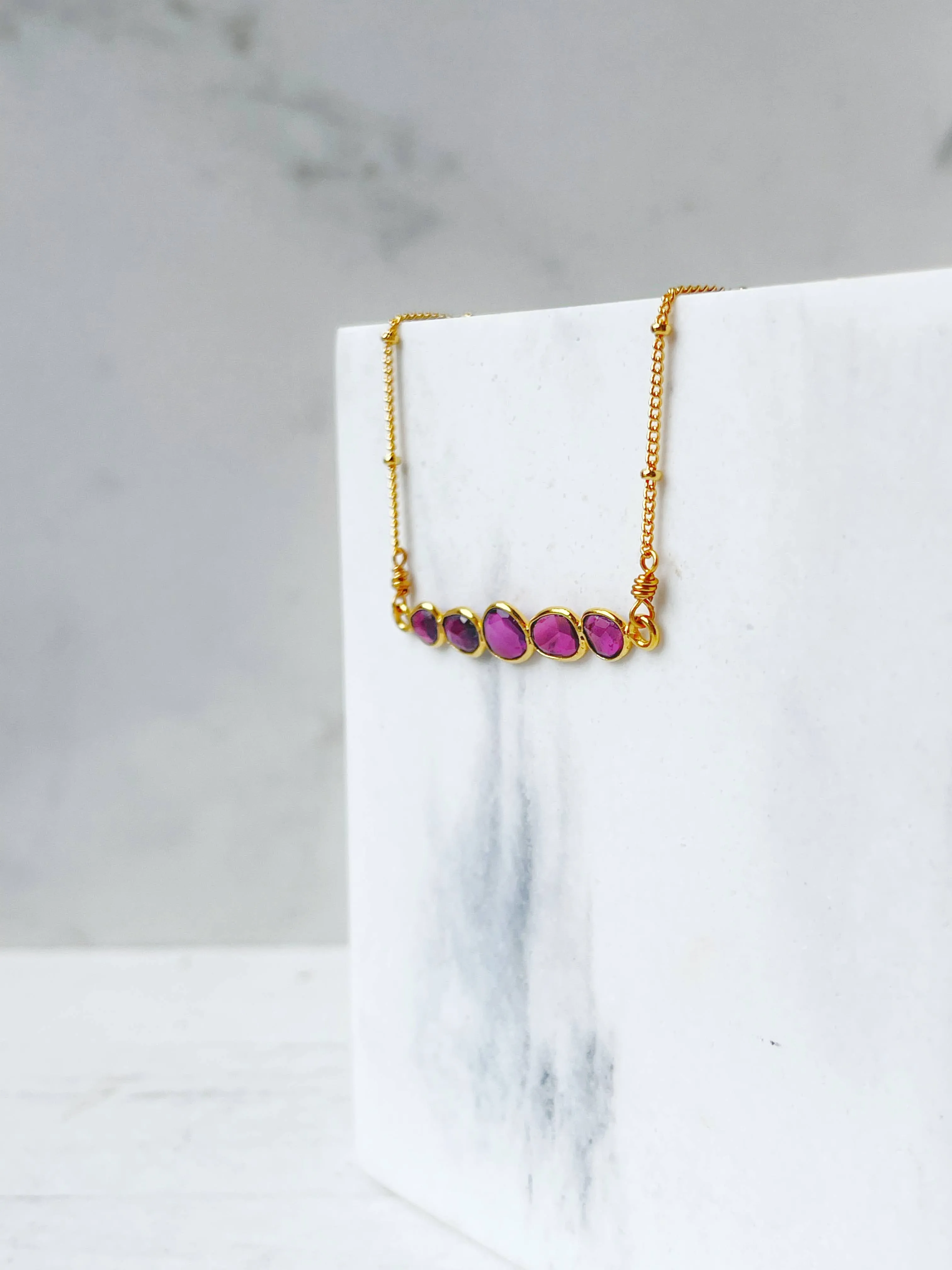 Rhodolite Gemstone Necklace