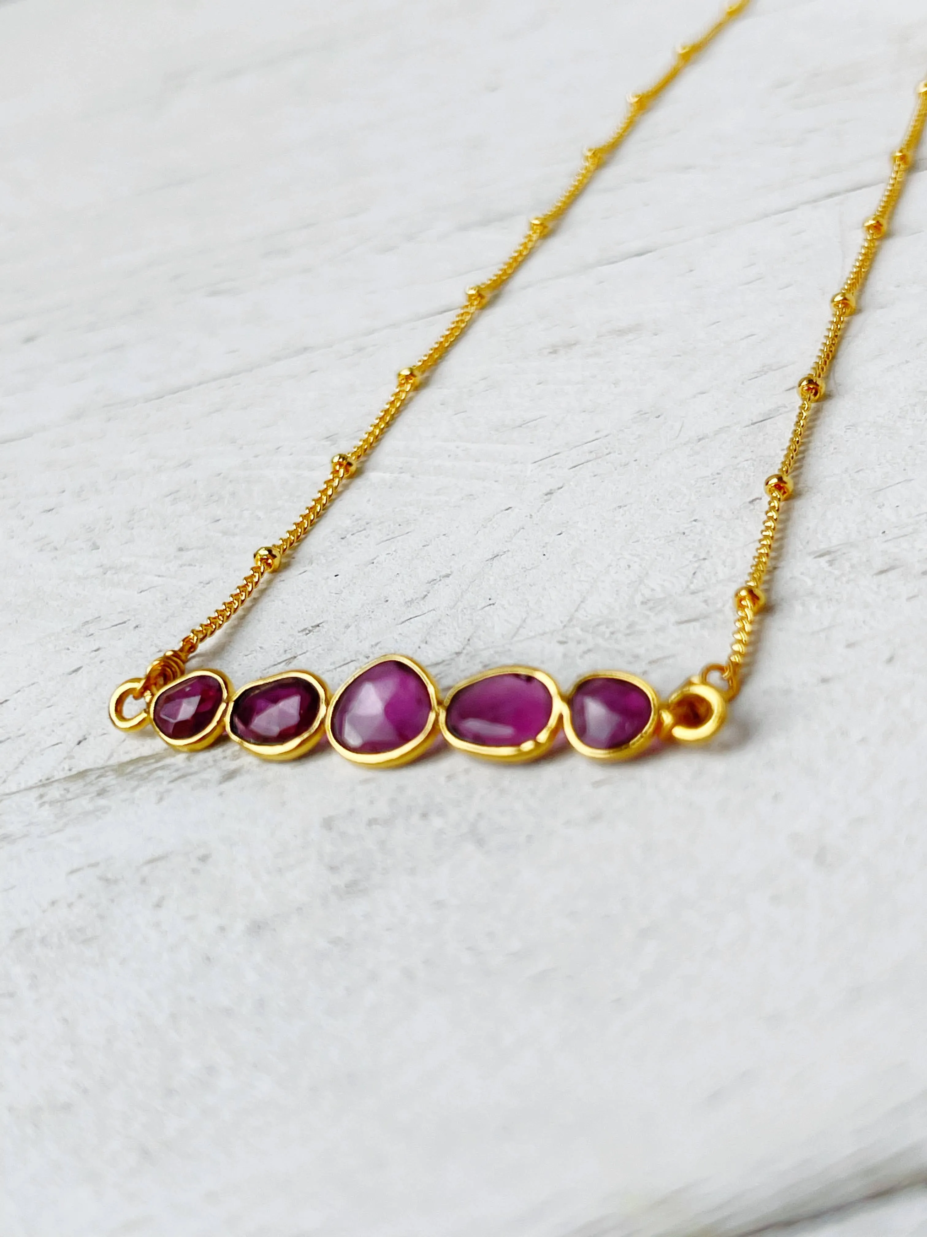 Rhodolite Gemstone Necklace