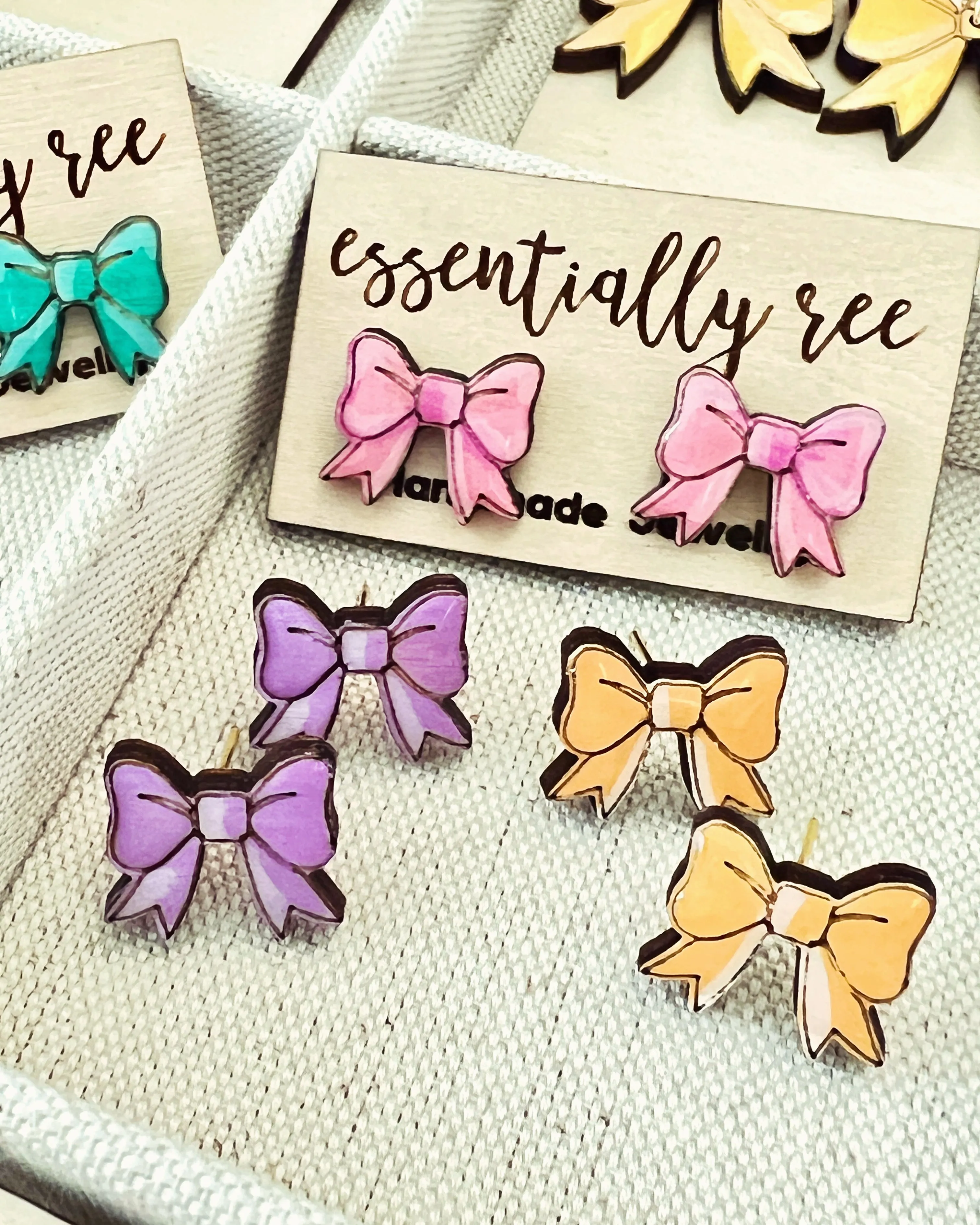 Ribbon Bows Stud Earrings