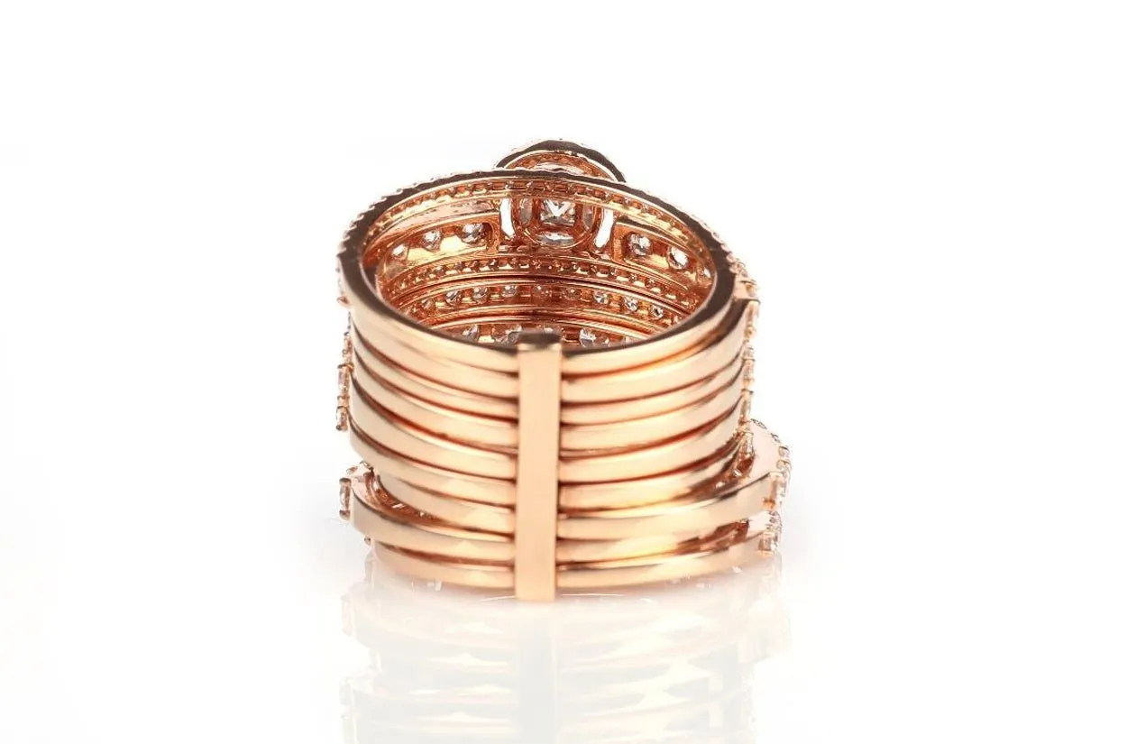 Ring 9 in One Rose Gold with Diamonds