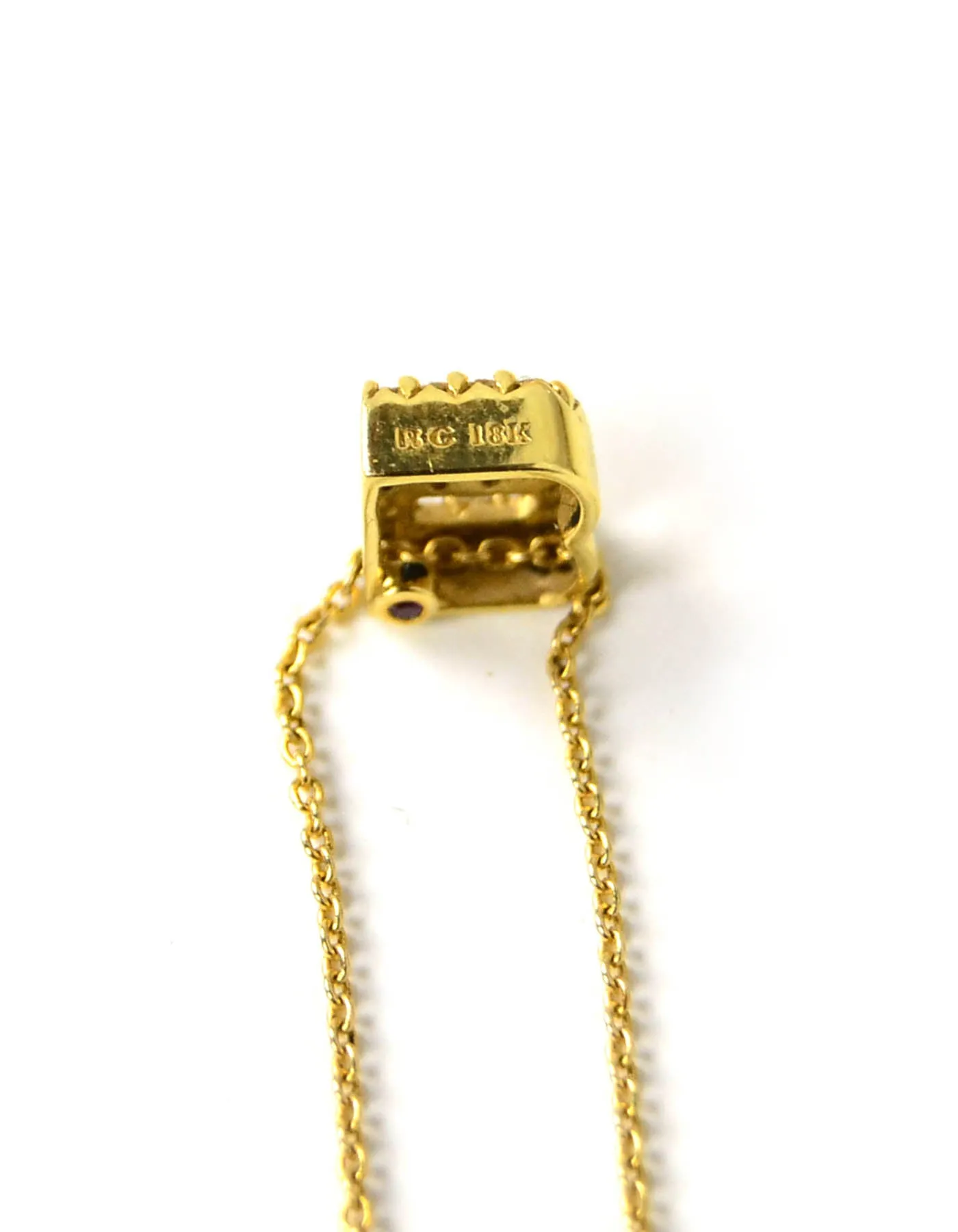 Roberto Coin 18k Gold/Diamond Tiny Treasures Initial Thoughts "B" Necklace