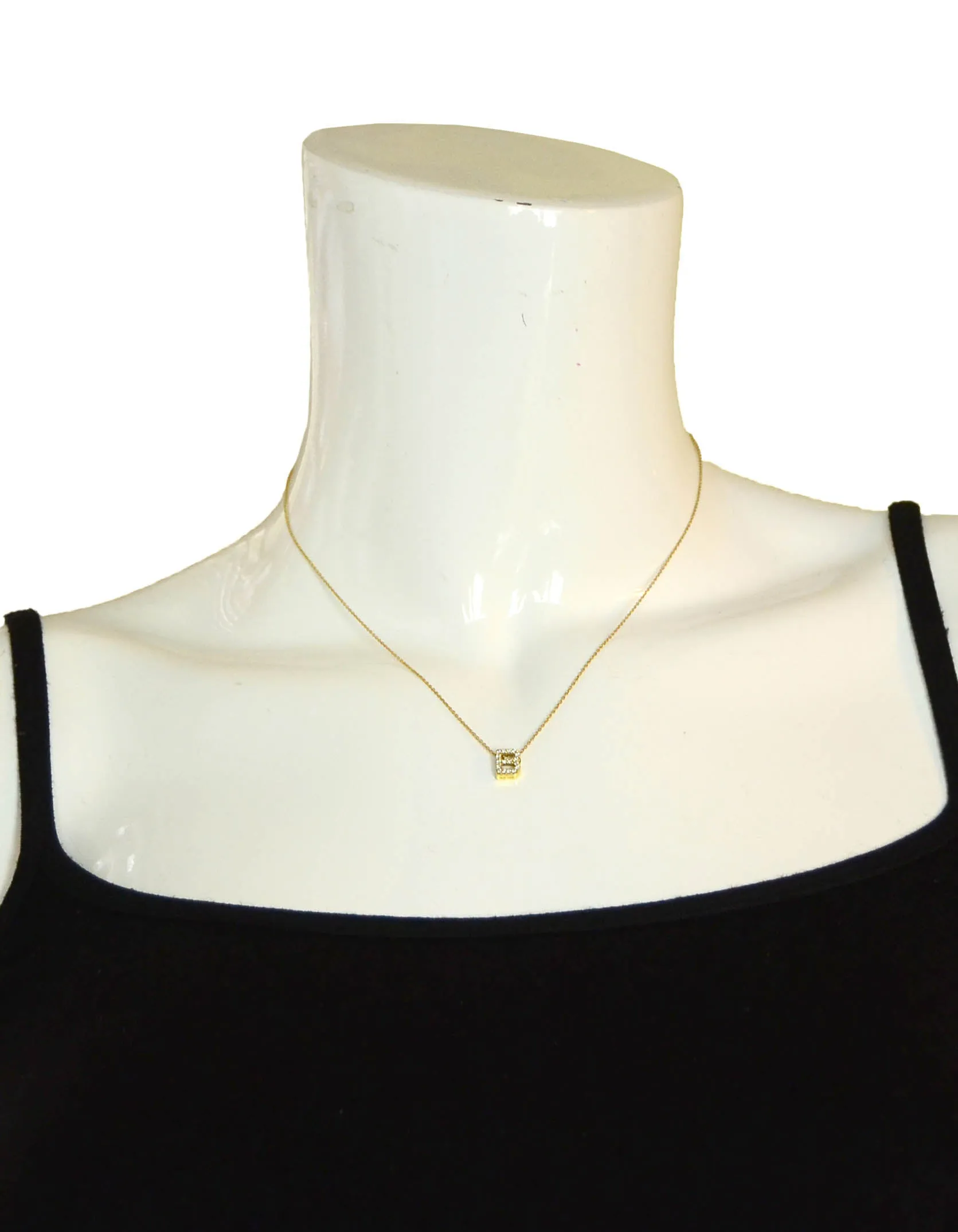 Roberto Coin 18k Gold/Diamond Tiny Treasures Initial Thoughts "B" Necklace