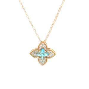 Roberto Coin 18K Rose Gold Diamond and Blue Topaz Pendant