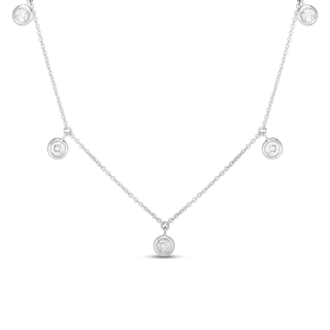 Roberto Coin 18K White Gold 5 Station Diamond Dangle Necklace