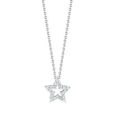Roberto Coin 18k White Gold Diamond Star Necklace