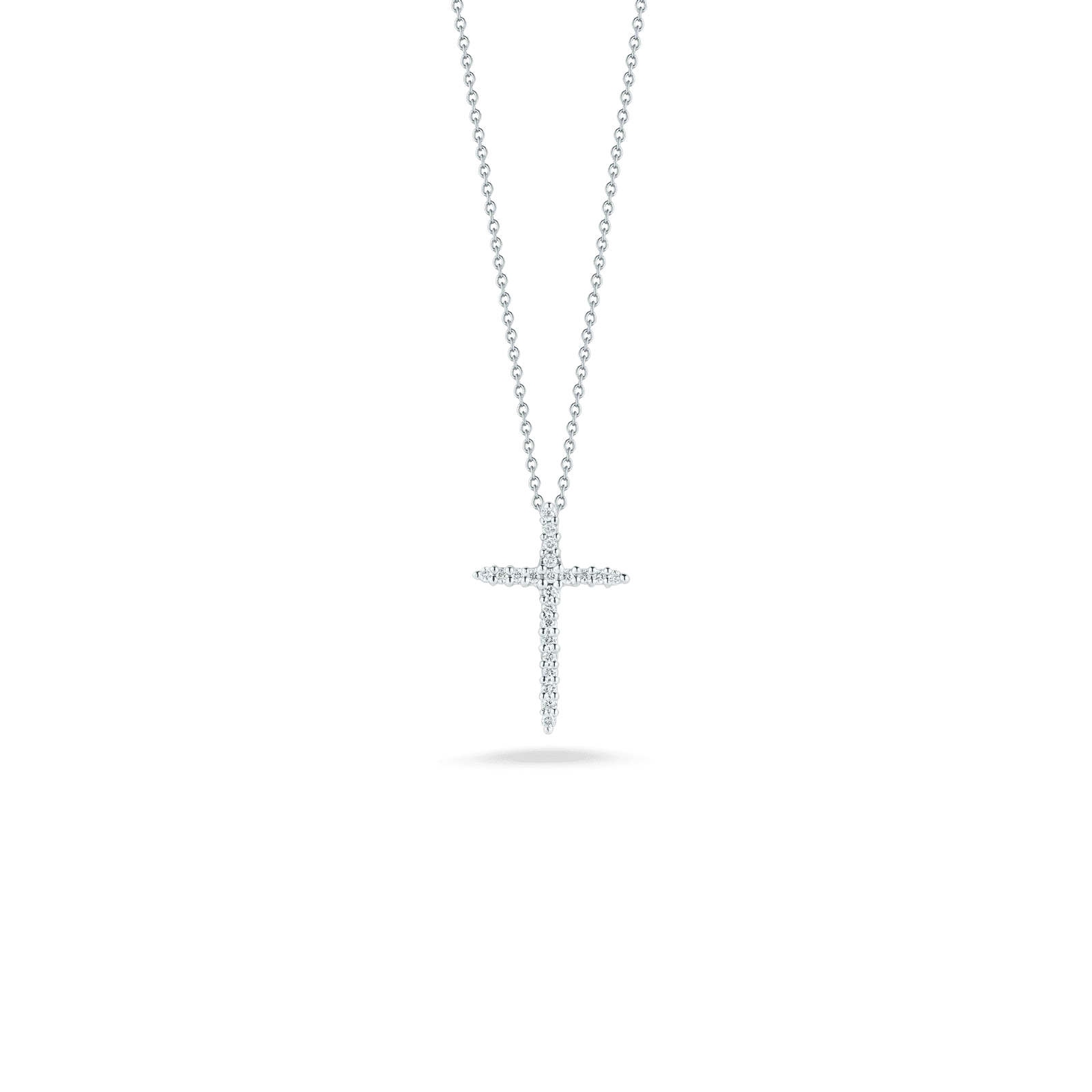 Roberto Coin 18K White Gold Sliver Cross Diamond Necklace