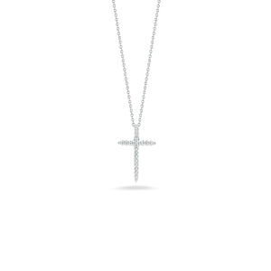 Roberto Coin 18K White Gold Sliver Cross Diamond Necklace