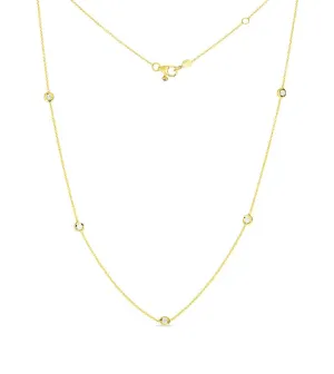 Roberto Coin 18K Yellow Gold 5 Station Diamond Necklace