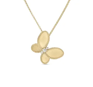 Roberto Coin 18K Yellow Gold Diamond Butterfly Necklace