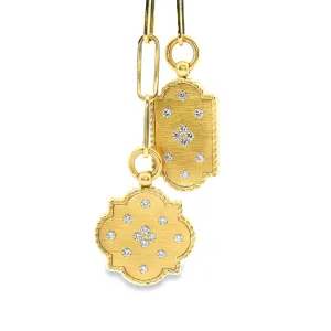Roberto Coin 18k Yellow Gold Diamond Double Medallion Necklace