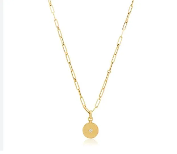 Roberto Coin 18K Yellow Gold Venetian Princess Diamond and Mother of Pearl Medallion Necklace
