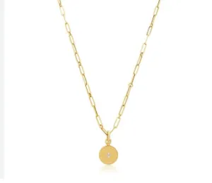 Roberto Coin 18K Yellow Gold Venetian Princess Diamond and Mother of Pearl Medallion Necklace