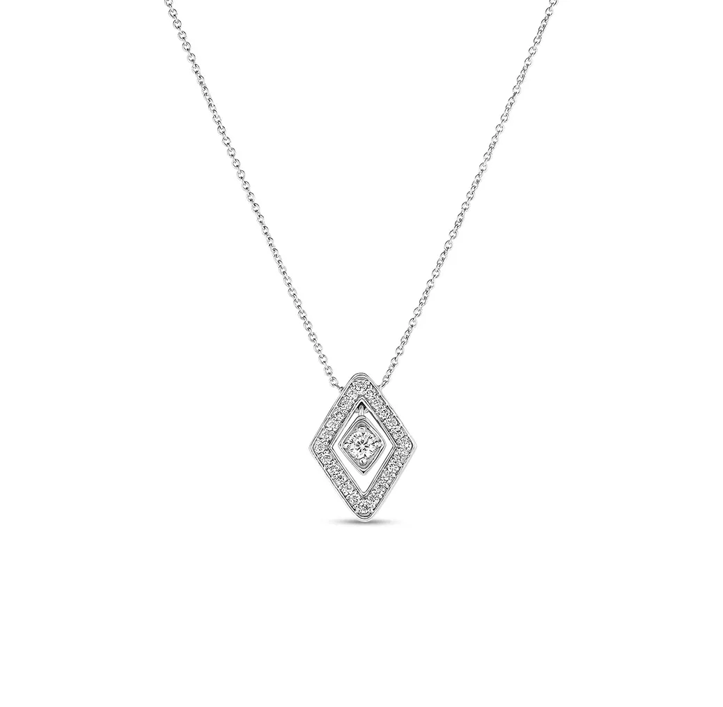 Roberto Coin Diamante White Gold Small Diamond Pendant