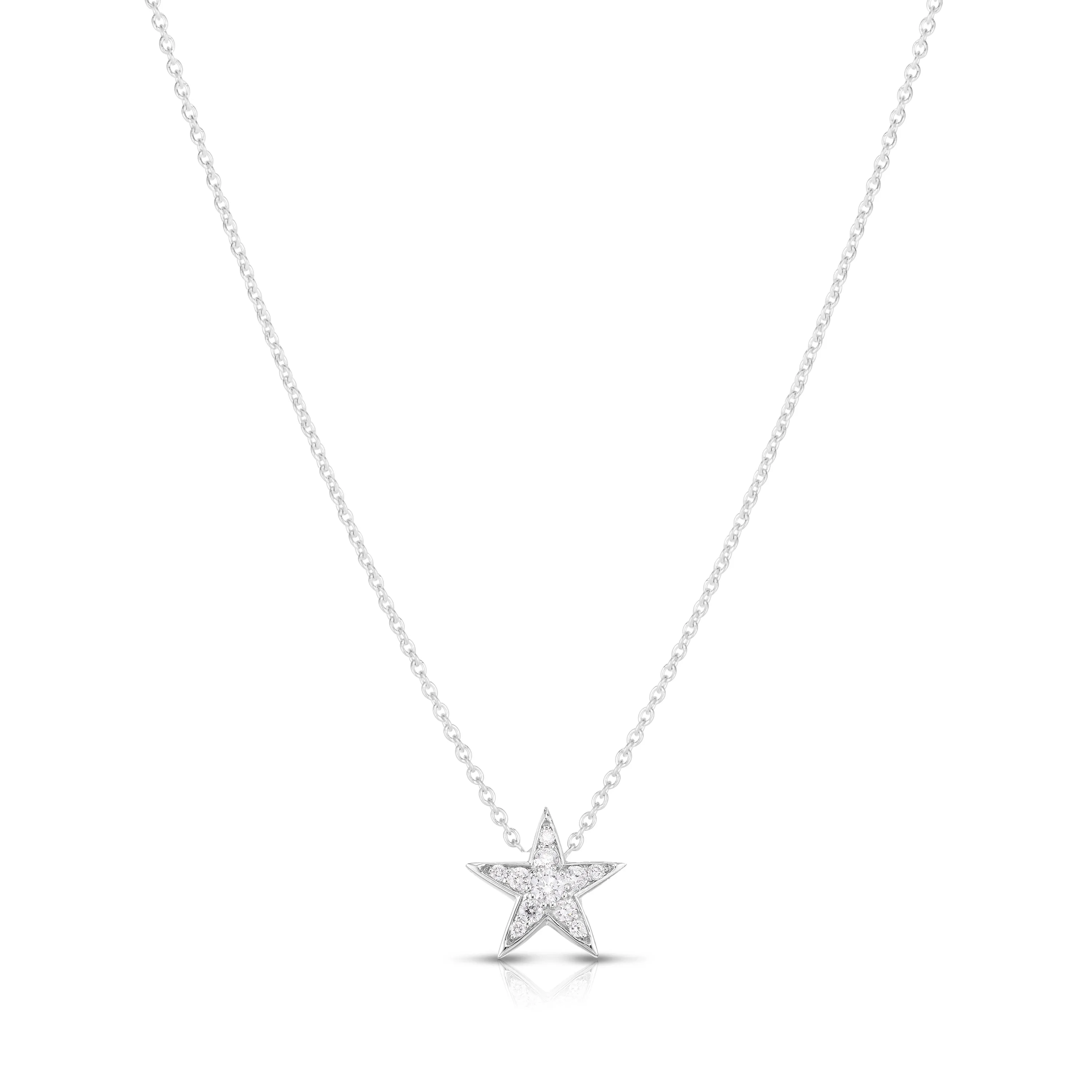 Roberto Coin Diamonds by the Inch 18K White Gold Star Necklace