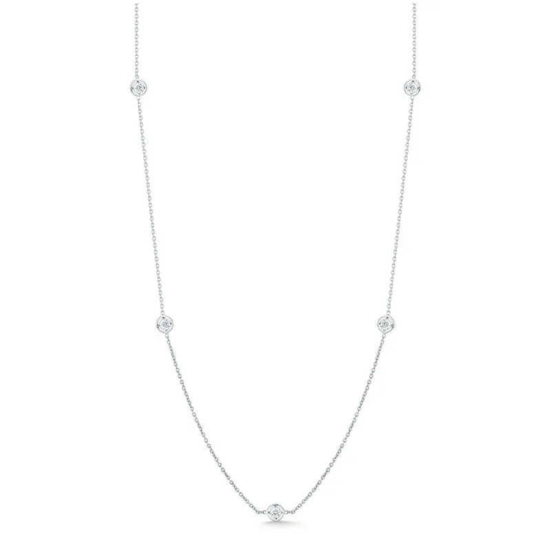 Roberto Coin Diamonds by the Inch 7 Diamond Station Necklace