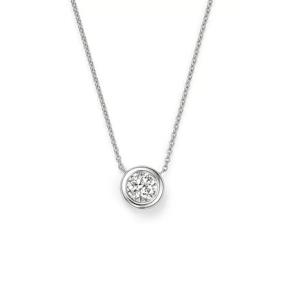 Roberto Coin Diamonds by the Inch Diamond Bezel Necklace in 18K White Gold