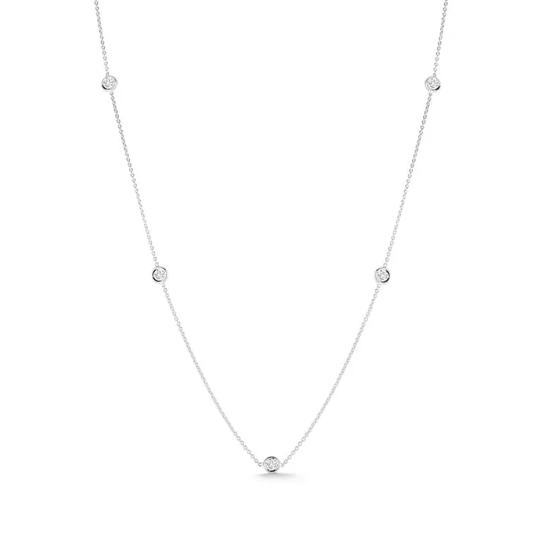 Roberto Coin Diamonds by the Inch White Gold and Diamond Five Station Necklace