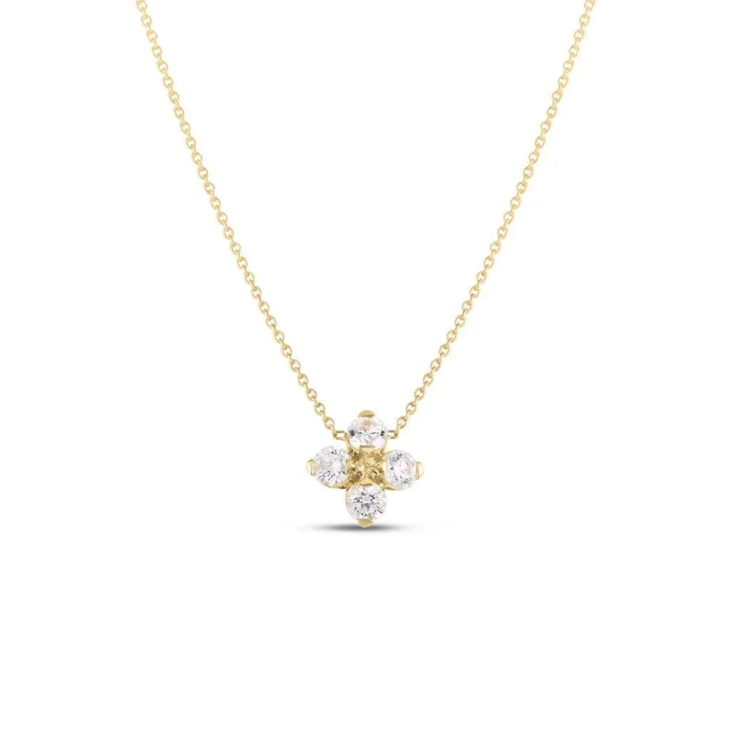 Roberto Coin Love In Verona Diamond Flower Necklace