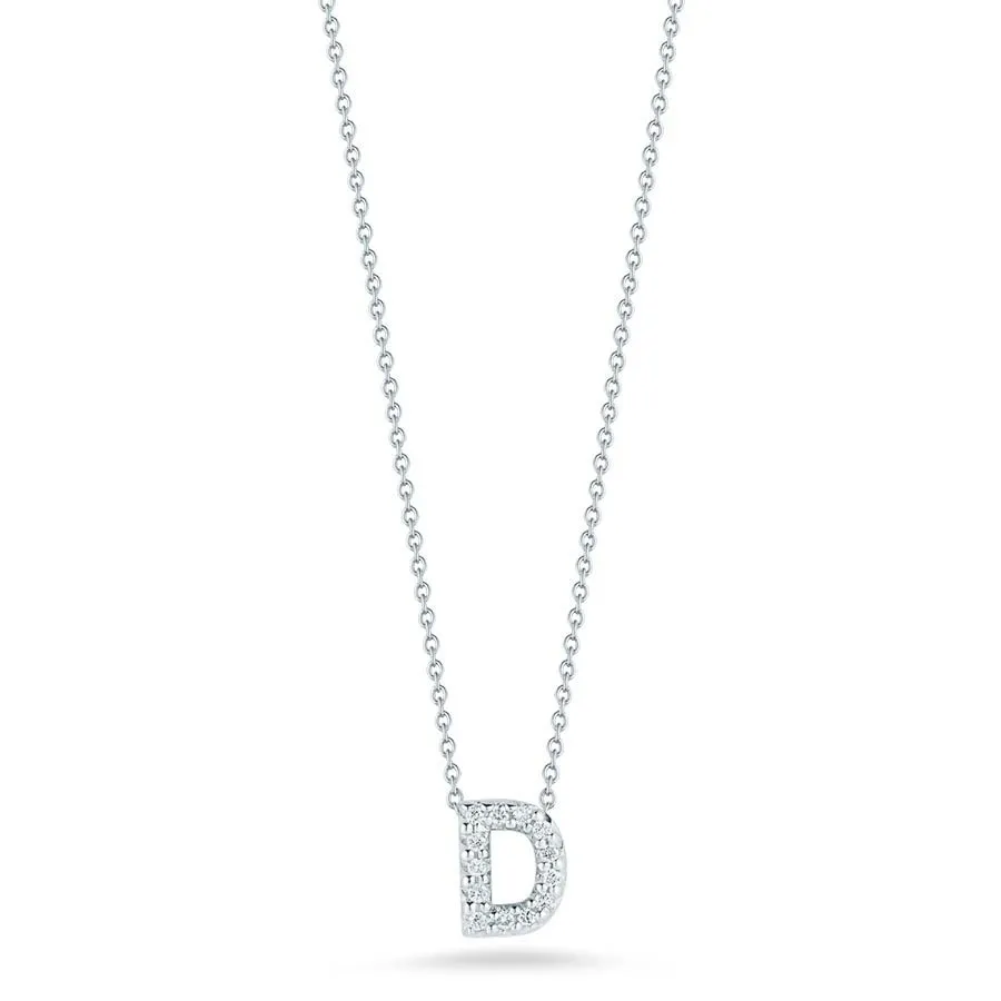 Roberto Coin "D" Love Letter Diamond Pendant Necklace