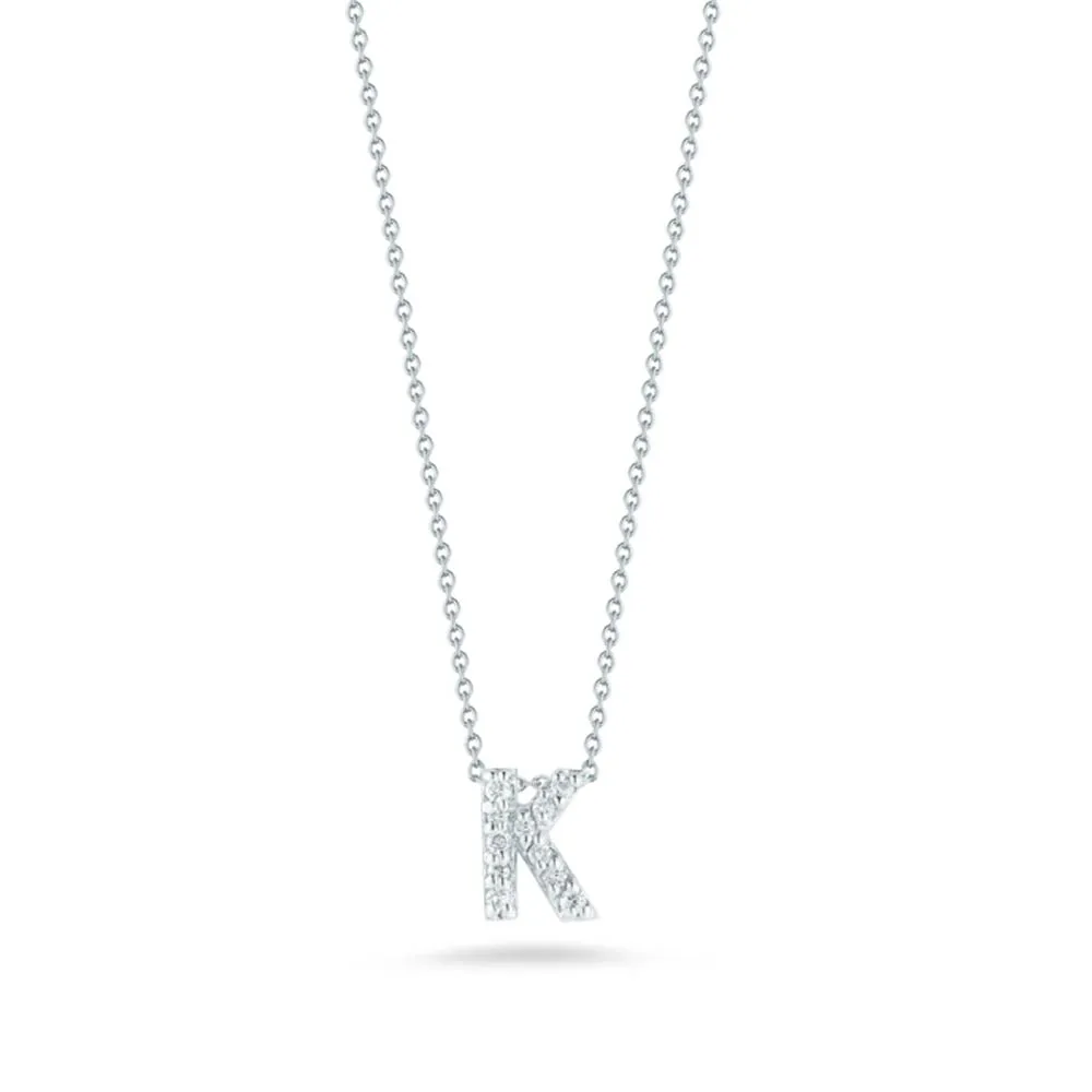 Roberto Coin "K" Love Letter Diamond Pendant Necklace