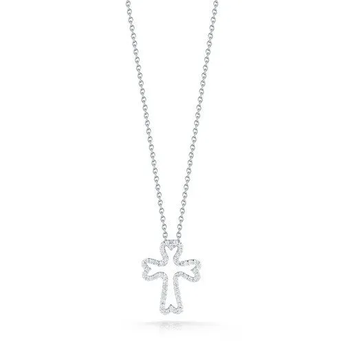 Roberto Coin Tiny Treasures Diamond Small Cross Necklace 000732AWCHX0