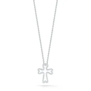 Roberto Coin Tiny Treasures Diamond Small Cross Necklace 000732AWCHX0