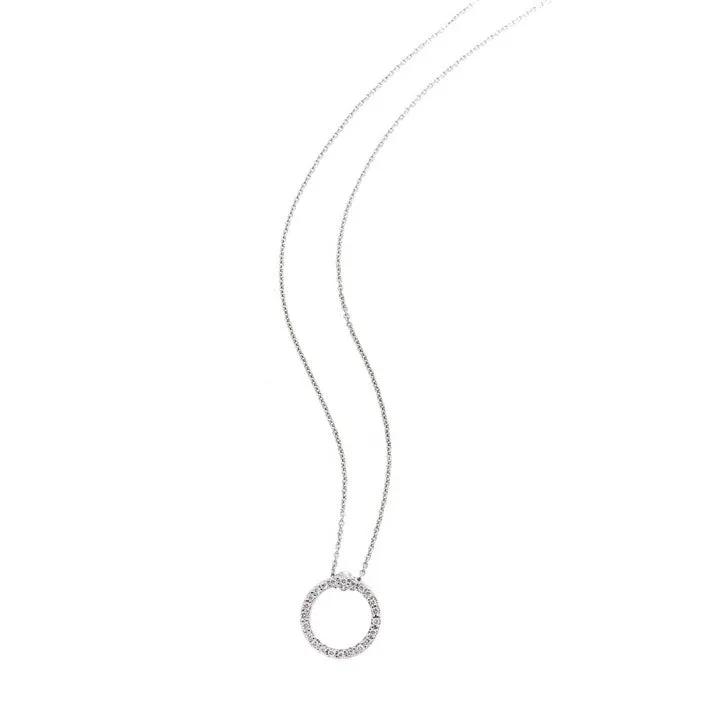 Roberto Coin Tiny Treasures Small White Gold and Diamond Circle Pendant