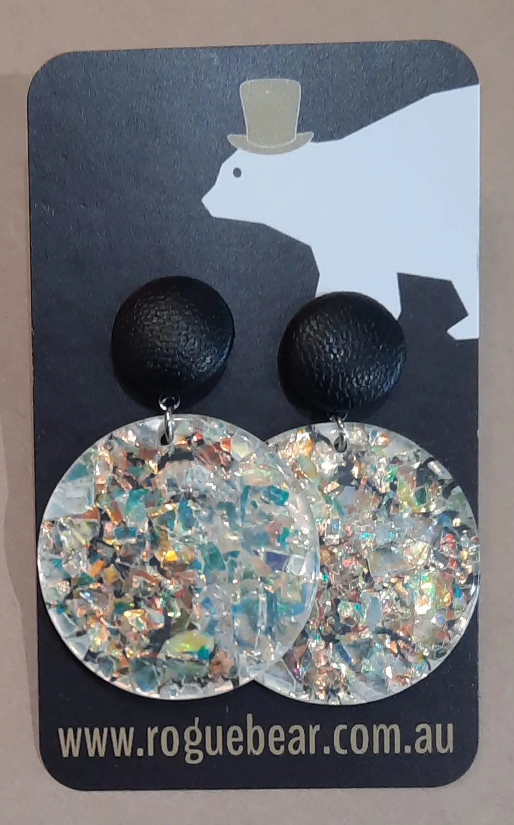 Rogue Bear Glittery Dangle Earrings