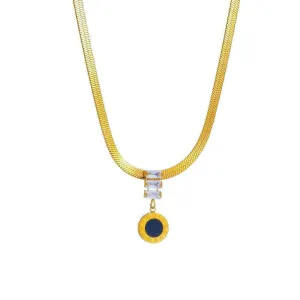 Roman Numerals Long Pendant Necklace: Vintage Snake Chain Jewelry