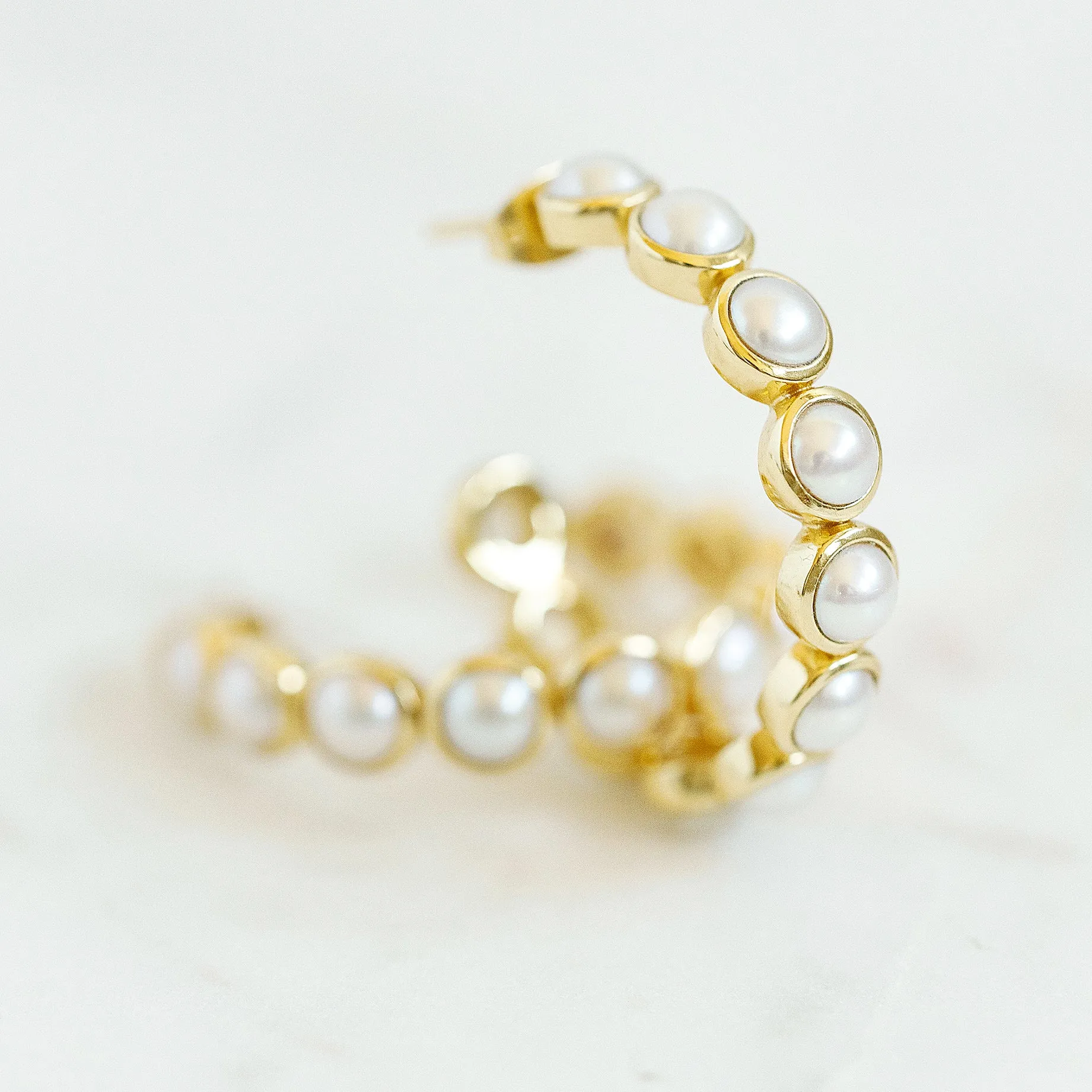 Rory's 30mm Hoop Earrings in Pearl