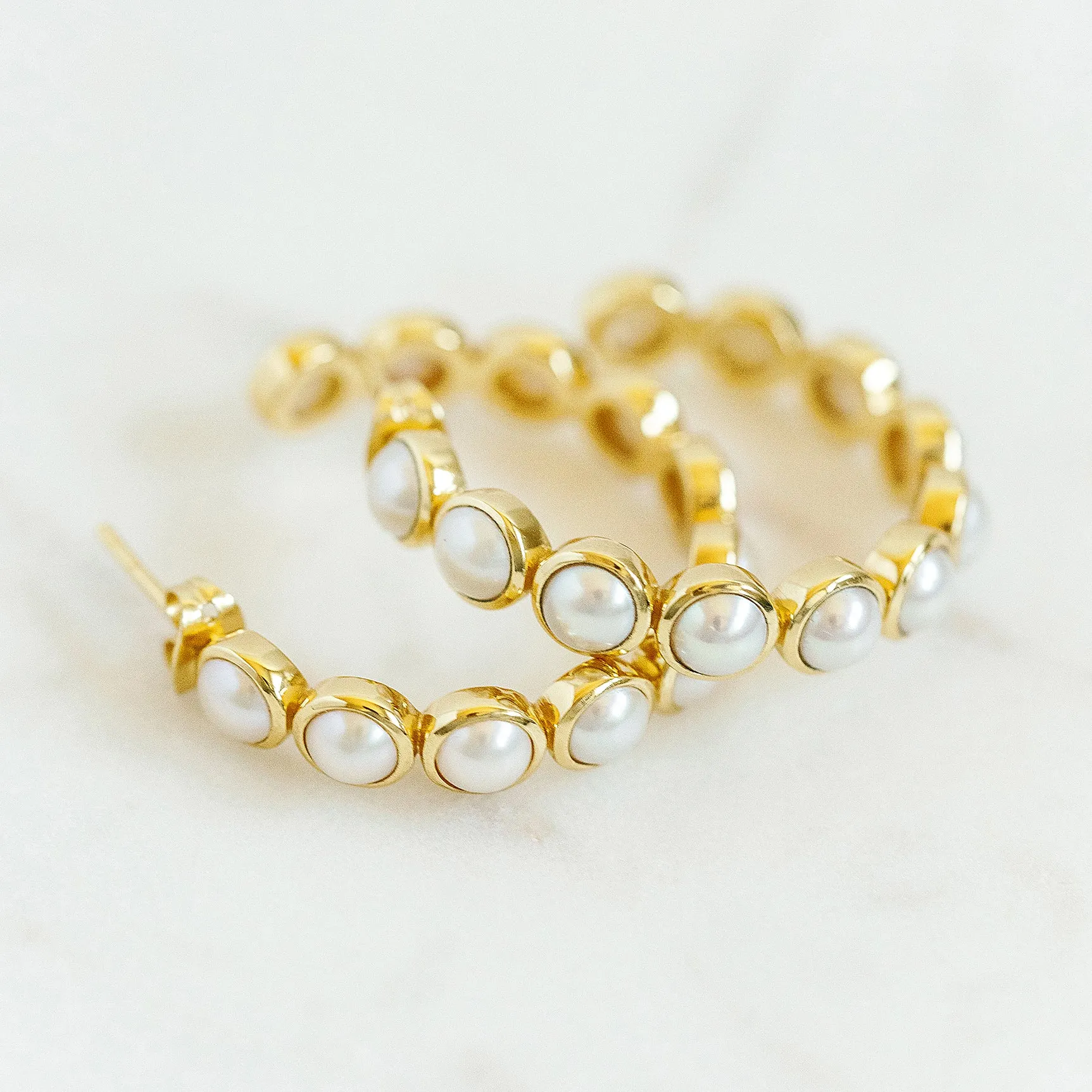 Rory's 30mm Hoop Earrings in Pearl
