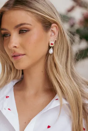 Rosalind Earrings - Gold/Pearl