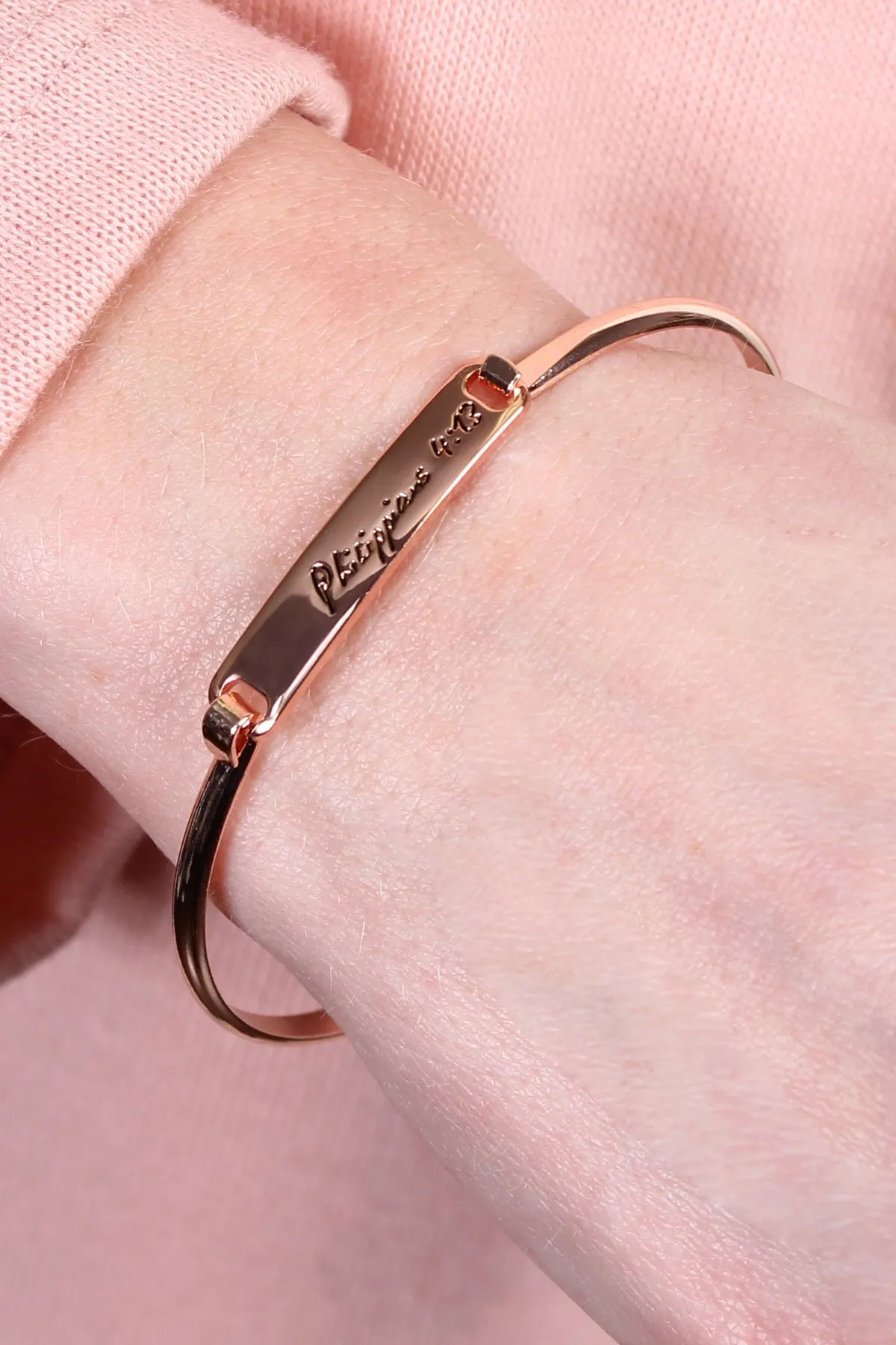 Rose Gold Hinge Plate PHIL413 Bracelet - Pack of 6
