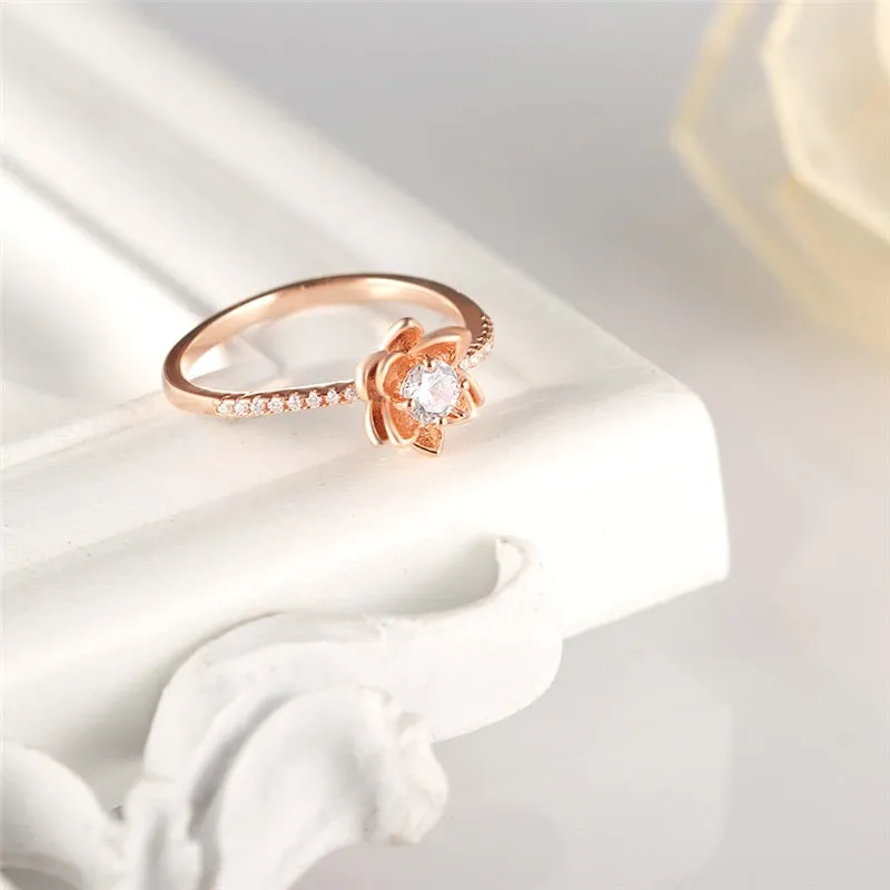 Rose Gold Lotus Ring