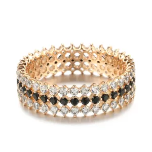 Rose Gold Rings White Natural Zircon Shiny Ring Fine Jewelry