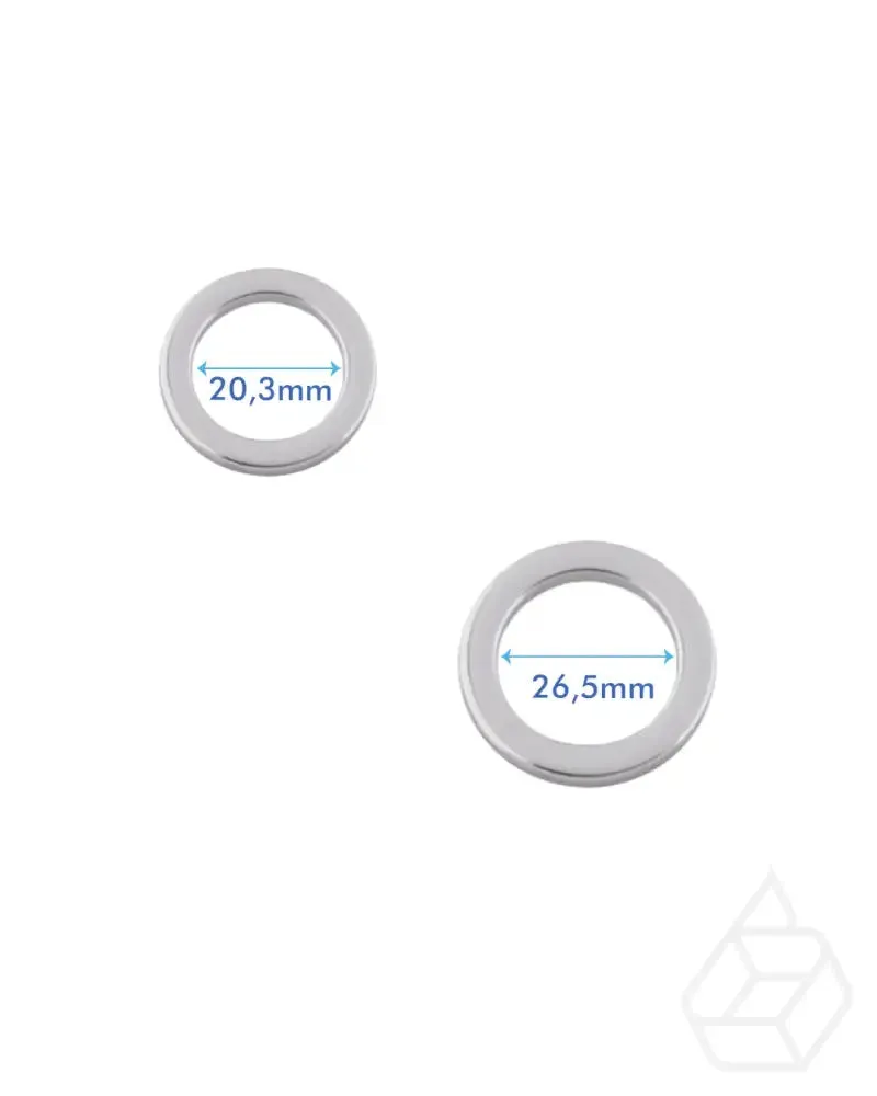 Round, flat O-Ring | Silver | 2 inner sizes (2 pieces)