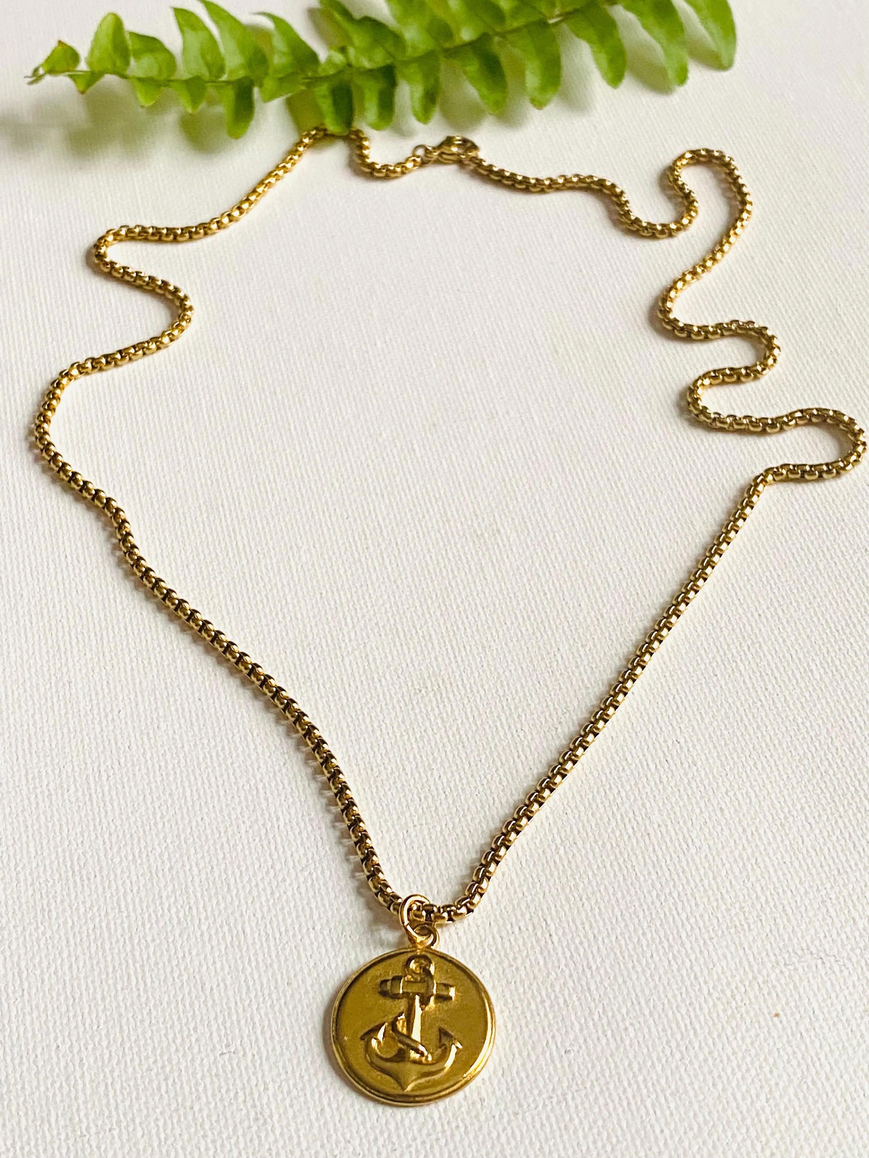 Sailor Necklace, Long Anchor Necklace. Layering necklace