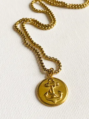 Sailor Necklace, Long Anchor Necklace. Layering necklace
